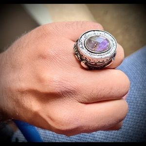 sterling silver amethyst ring.  30 grams of silver.